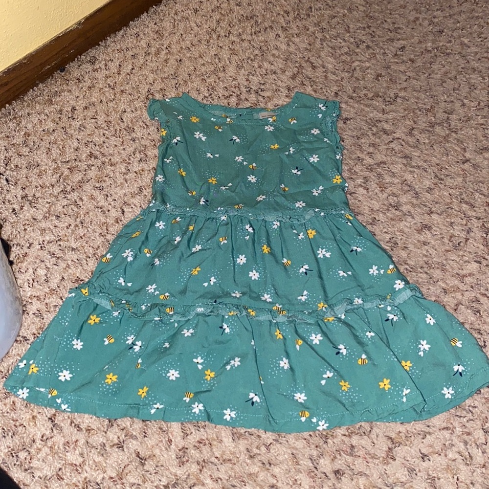Green 3 tier floral dress